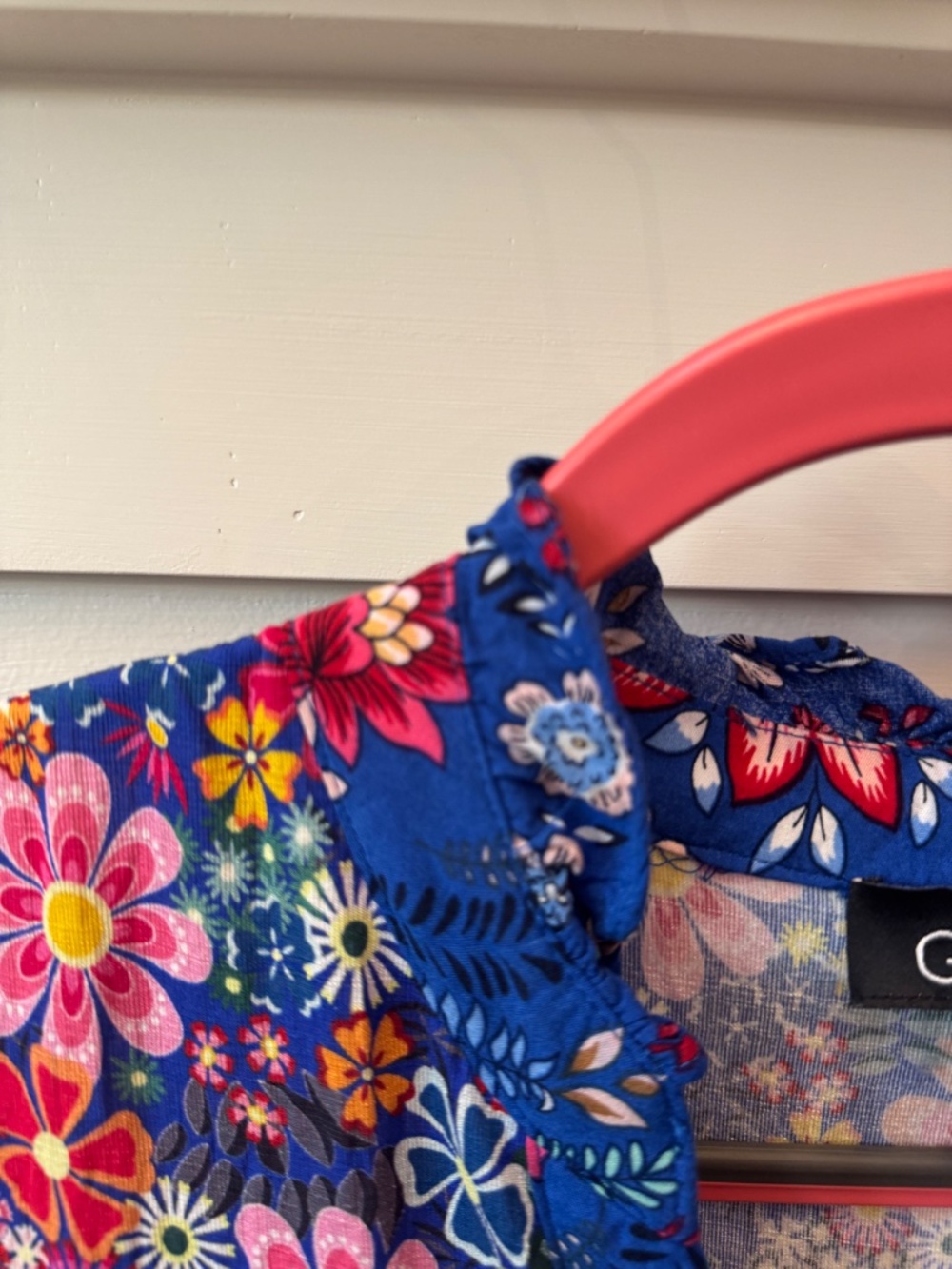 GiGiO Blue Multicolor Floral Tiered Boho Midi Dress - Picture 3 of 4